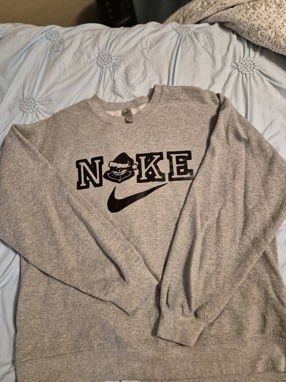 Nike Gray Crewneck with Black Graphic Logo